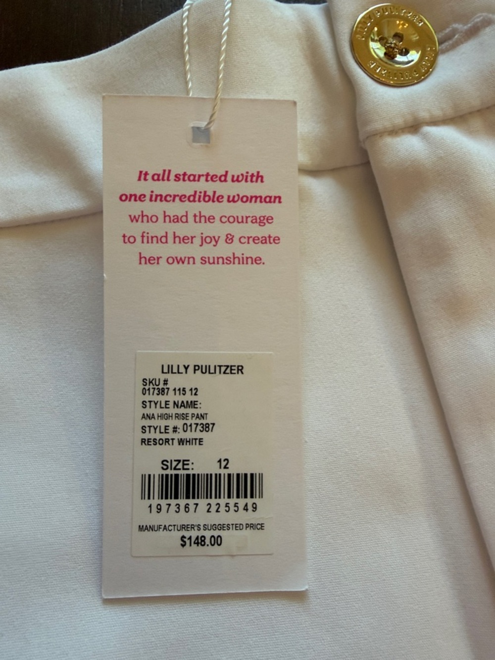 Lilly Pulitzer Ana High Rise Pant - White - Picture 5 of 5